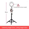 Lampade da tavolo 26cm / 20cm Camera Po Circle Light Ring Dimmerabile LED Selfie USB Lumiere per trucco Video Studio con treppiede