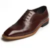 Calssic Mens Leather Leather Brown Lace Up Oxfords Shoes for Wedding
