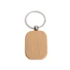 Keychains Lanyards Natural Wooden Key Ring Round Square Anti Lost Wood Accessories Gifts Drop Delivery Fashion Dhbod