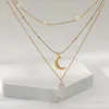 Pendant Necklaces Niche Design Natural Freshwater Pearl Waterproof Fade Color Stainless Steel Ladies Necklace 18K Real Gold Plated