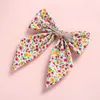 Hair Accessories Printing Pins Baby Girl Hairclips For Kids Long Tail Bow Grampo Cabelo Infant Princess Side Pin R230608