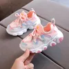 Athletic Outdoor Breattable Toddler Boy Sneakers Stretch Fabric Fashionable Baby Running Shoes Pink School Girl Sports D07083 230608