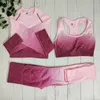 Trainingspakken voor dames Ombre yogapakken Sportoutfit Dames Workout Sportkleding Tie Dye-sets Naadloze fitnesskleding Gymkleding Atletische set 23-delig