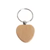 Keychains Lanyards Natural Wooden Key Ring Round Square Anti Lost Wood Accessories Gifts Drop Delivery Fashion Dhbod