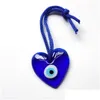 Anhänger Halsketten BK Preis Blue Evil Eye Herzförmige Glasanhänger Türkei Griechischer Schmuck Zubehör Teufelsaugen Ornamente Drop Deli Dhnls