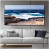 Gemälde Strand Landschaft Leinwand Malerei Innendekorationen Holzbrücke Wandkunst Bilder für Wohnzimmer Wohnkultur Meer Sonnenuntergang Pri Dhcvs