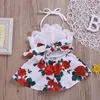 Pagliaccetti nati Baby Girl Vestiti senza maniche in pizzo con stampa floreale Pagliaccetto Tuta OnePiece Outfit Estate 230607