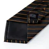 Neck Ties Fashion Men Tie Luxury Gold Blue Black Striped Paisley Silk Wedding Tie For Men DiBanGu Designer Hanky Cufflinks Gift Tie Set 230607