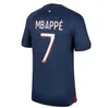 Maillots de Kids Jersys 2023 ES 축구 키트 Mbappe 축구 유니폼 23 24 New Paris Boys 세트 유니폼 반바지 양말 Maillot Foot Top