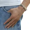 リンクブレスレットDavieslee Mens Bracelet Watch Band Gold Silver Color Stainless Steel Wristband Bangle for Men 2023 13mm LKBM146