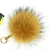 Keychains Ms.MinShu Raccoon Fur Key Chains Natural Ball Genuine Pompom Charm For Bag Pendant