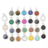 Colares pendentes Reiki Colar de pedra natural Bling zircão de cristal de cristal redonda cura ágata águis ametistas quartzo pendulum girls meninas