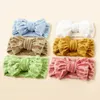 Hårtillbehör DIY BABY BOW Pannband dubbellager Turban för flickor Knitting Band nyfödda Elastiska headwraps barn Bandage Söt R230608