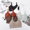 T-Shirt Hirsionsan women Bustier Unpadded Bandeau Bra Vest 2023 new solid sleeveless tanks tops sportwear bra vest