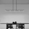 Lustres Moderno Estilo Minimalista Preto Lustre Restaurante El Bar Acrílico Redonda Led Pendente Iluminação Decoração Para Casa