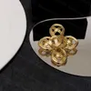 23ss Brand Designer Brooch Women Gold Logo Logo с четырьмя листьями клевер.