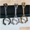 Smoking Pipes Hand Bone Cigarette Smoke Shop Holder Rings Thick Clip Skeleton Pattern Joint Ring Finger Accessories Metal Pipe Bong Dhsp7