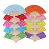 DIY Candy Color Folding Party Favor Single Sided Paper Fan Children's målning Presentleveranser 12 färger S