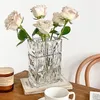 Jarrones Flor de cristal Transparente Arreglo Contenedor Mesa Rectangular Centro de mesa Fiesta Boda Decoración del hogar