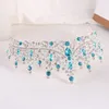 Or vert couleurs cristal couronne pour filles diadèmes coiffure bal robe de mariée bijoux de cheveux accessoires de mariée