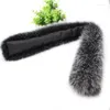 Lenços Real Fur Collar Genuine Scarf Tamanho 70cm x 10cm Inverno Mulheres Down Coat Hood Trim