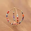 Baumelnde Ohrringe Go2Boho Native Ethno-Stil Creolen für Frauen Miyuki-Samenperlen-Statement-Schmuck Einfache Brincos Herbst-Winter-Ohrring-Geschenk