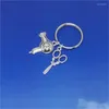 Keychains 1pcs Hair Stylist Keychain Man Accessories Tiny Scissors Dresser Charm