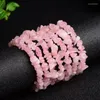 Strand 20pcs irregolare rosa cristallo quarzo gemma naturale braccialetto di pietra chip perline pepite braccialetti per le donne