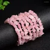 Strand 20pcs Irrégulier Rose Cristal Quartz Naturel Gem Pierre Bracelet Puce Perles Pépites Bracelets Pour Les Femmes