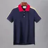 polo à rayures design t-shirts polos serpent abeille broderie florale hommes haute rue mode cheval polo t-shirt