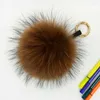 Keychains Ms.MinShu Raccoon Fur Key Chains Natural Ball Genuine Pompom Charm For Bag Pendant