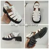 Sandaler Koznoy Summer Women's Sandals 6cm äkta läder Hot Sale Platform Mujer Comfy Fashion Ladies Buckle Non Slip Chunky Heel Shoes J230608