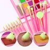 Makeup Tools Docolor 18pcs Makeup Brush Set Neon Pink Powder Foundation Blush Eyeshadow Concealer Cosmetic Makeup Tool pinceaux maquillage 230607