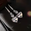 Classic Heart Love Moissanite 925 Серебряные серебряные серебряные серебристые серебряные серебряные серебряные серьги для свадебной падения для женщин Bridal