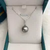 Chaînes Lefei Mode À La Mode De Luxe Rond Gris 9-12mm Tahiti Perle Collier Pour Les Femmes Or 18K Fête De Mariage Élégant Bijoux Match-all