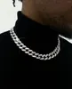 Łańcuchy Hiphop Men kobiety 13 mm vvs moissanite kubański łańcuch łączy Naszyjnik Bling Out 2 Row 5A Cyrron Paved Miami Biżuteria