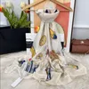 2024 designer scarf silk Spring and summer exclusive French luxury women's Haute Real silk shawl Travel Soft 180*90CM