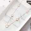 Merk Bloem 6 stijl Hanger Ketting 4/vier Blad met Diamanten Elegante Klaver Kettingen voor Vrouw Sieraden Gift Kwaliteit s