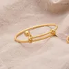 Braccialetto color oro per ragazze/neonati/bambini Charm Gypsophila Bracciale Campana piccola Cuore Gioielli Regali di Natale per bambini