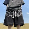 Herr shorts sommaren mäns brev skum tryck shorts y2k casual mode lös tröjor gym basket korta byxor streetwear bermuda shorts j230608