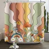 Douchegordijnen Retro Regenboog Paddestoel Douchegordijn Trippy Abstract Boho Bloemen Badkamer Gordijnen Polyester Waterdichte Stof Bad Scherm 230607