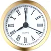 시계 수리 키트 미니 시계 삽입 2.4 인치 61mm 라운드 쿼츠 피트 업 움직임 미니어처 화이트 다이얼 베젤 로마 숫자