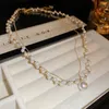 Collane con ciondolo 2023 Collana doppia di perle coreane Moda semplice catena di clavicola squisita gioielli da donna