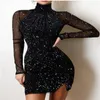 Het Sell Sexy Party Dresses Women Slash Neck Full Sleeve Dress Summer Fashion Prom Skinny Ladies Vestido