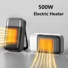 Fans 500W Electric Fan Heater Space Heater PTC Snabbvärme 110V/220V Office Desktop Portable Electric Heater Radiator luftvärmare