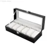 Whole-Classic 6 Grid Luxury Refinement Slots Wrist Watches Gift Case Jewelry Display Boxes Storage Holder Fast 272t