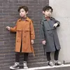 Tench manteaux Vêtements pour enfants Garçons Printemps et Automne Coupe-vent Dans Le Grand Garçon Beau Long Manteau Pur Coton Western 230608
