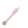 Mobiles # Baby Beech Pacifier Clip born Cotton Wooden Chain Nipple Soother Dummy Holder Infant Teething Nusring Toys Chew Gift 230607