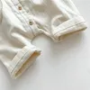 Rompers Summer Little Bear Pattern Bodysuit Girls' Cotton Short Sleeve Bodysuit Boys with 2 Pockets O-Neck Tight
