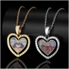 Pendentif Colliers Personnaliser Amant Coeur Mémorial Po Collier Rotatif Double Côtés Drop Delivery Bijoux Pendentifs Dhcqt